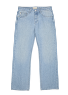 Sustainable MUD Jeans in washed black denim, offering an ethical choice with a modern relaxed fit.