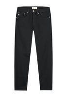 Sustainable MUD Jeans in black denim, ethically crafted, featuring a sleek classic fit for eco-friendly style.