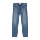 Sustainable light blue denim shirt by MUD Jeans, featuring ethical craftsmanship, long sleeves, and a classic collar.